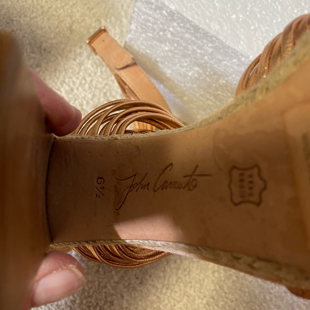 JC JOHN CAMUTO Ankle wrap leather high heels rose gold 6.5 - Picture 8 of 13